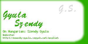 gyula szendy business card